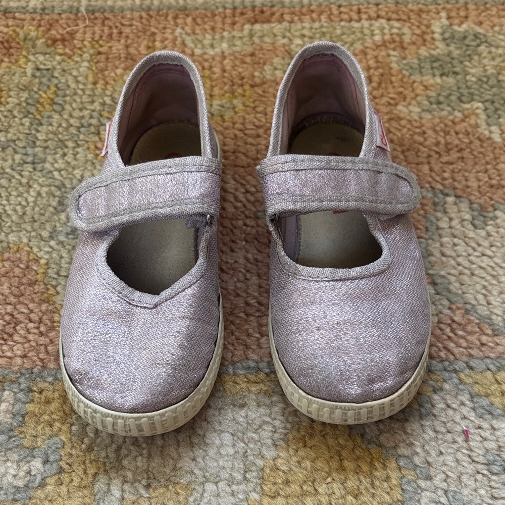 Cienta Girls Lavender Glitter Mary Janes